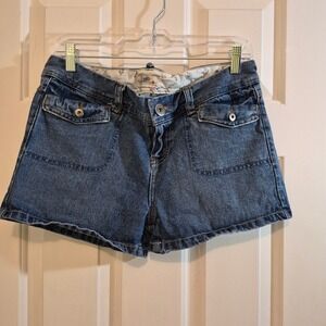 SO Wear It Declare It Womens Denim Shorts Blue Medium Wash Low Rise Size 11 Y2K